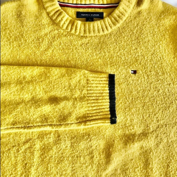 Tommy Hilfiger Men’s Yellow Wool Blend Round Neck Sweater XL - Picture 6 of 14